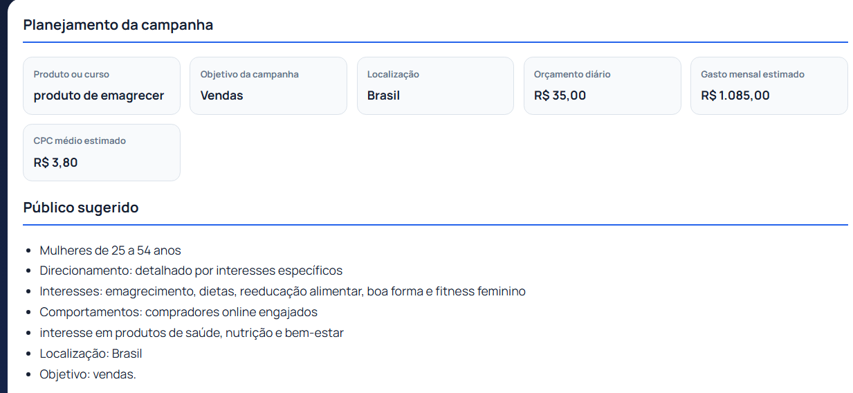 Print da ferramenta CalculaPro Ads 5